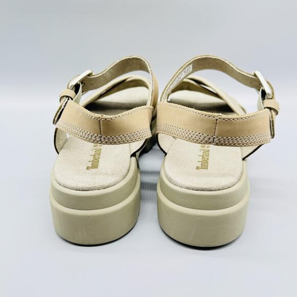 Timberland Sandals Womens 9 Green Leather Slingback Platform London Vibe Buckle - Picture 6 of 11